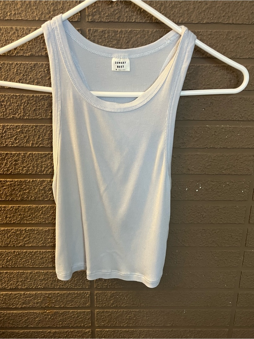 Sunday Best Women's Pale Blue Ribbed Tank